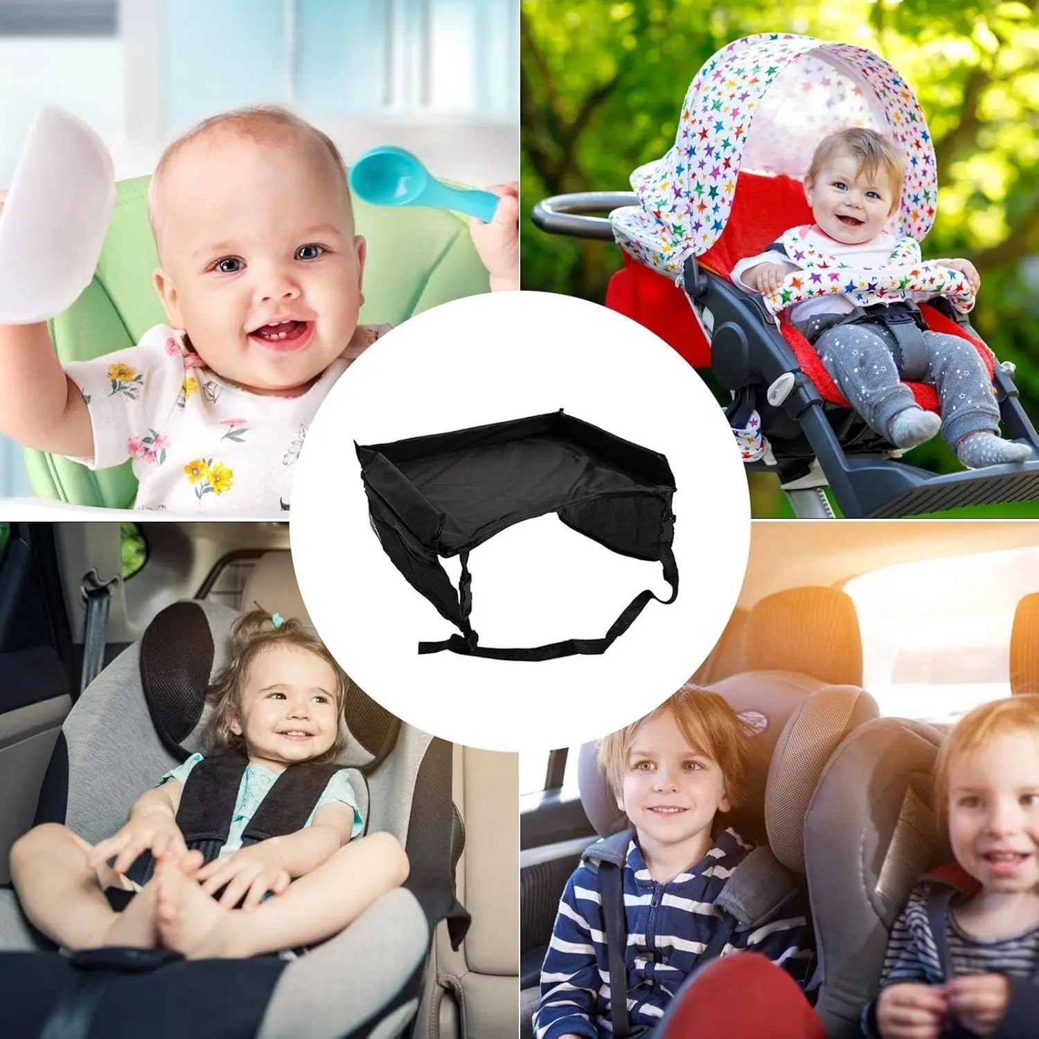 Traveling with Kids Made Easy - Back Seat Car Tray for Snacks, Toys, and Activities - Fits Most Universal Car Seats