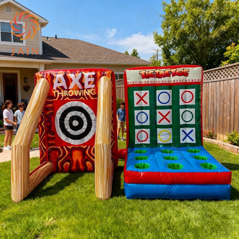 

2-in-1 Inflatable Combo Game: Axe Throwing Target & Tic-Tac-Toe—The Premier Choice for Carnival Party Sports & Entertainment,