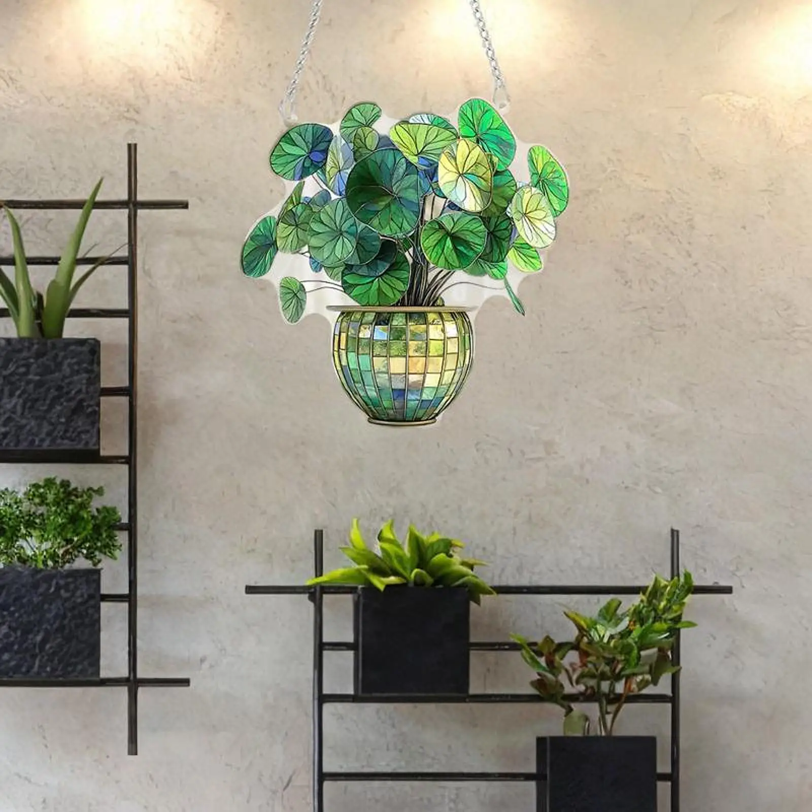 

Potted Plants Hanging Sign Green Plant Decor Artwork Birthday Gift Collections