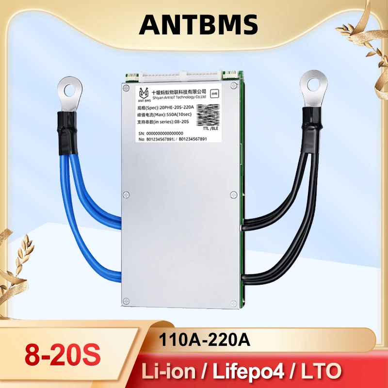 

ANT Smart BMS 8S-20S with WiFi & Built-In Bluetooth 8S 24S 72V 48V 16S 100A 150A 200A 250A 300A NCM LiFePO4 LTO Battery Balance