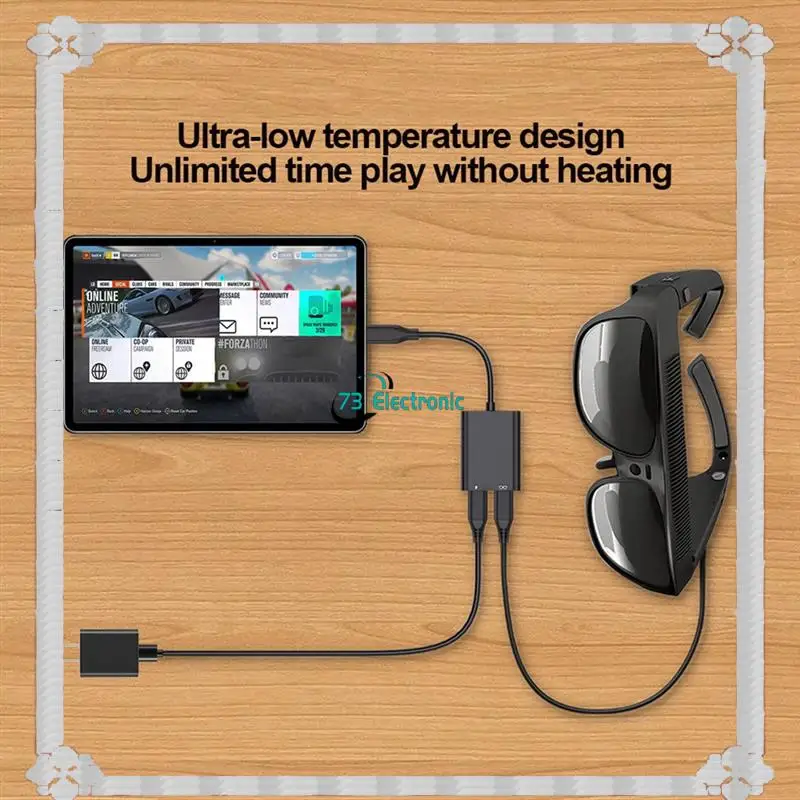 24-Hour Delivery 2 In 1 USB C AR Glasses Docking Hubs With PD Fast Charging For Smartphones And Tablets Grey