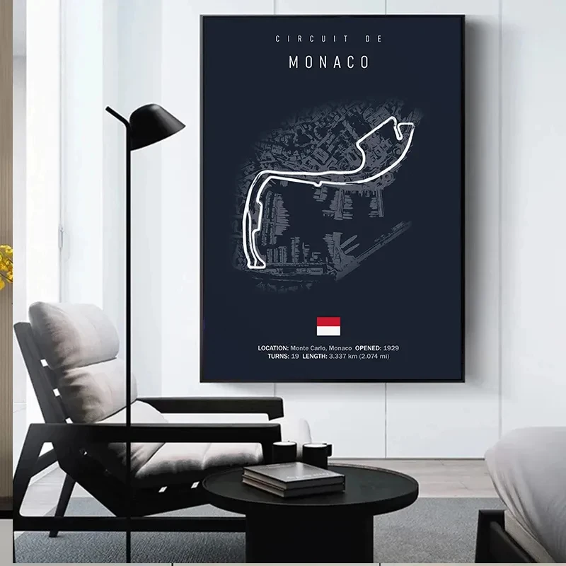 2024 Grand Prix Formula 1 Calendar Wall Art Canvas Painting Motorsport Race Circuit Poster Prints Picture for Modern Home Decor