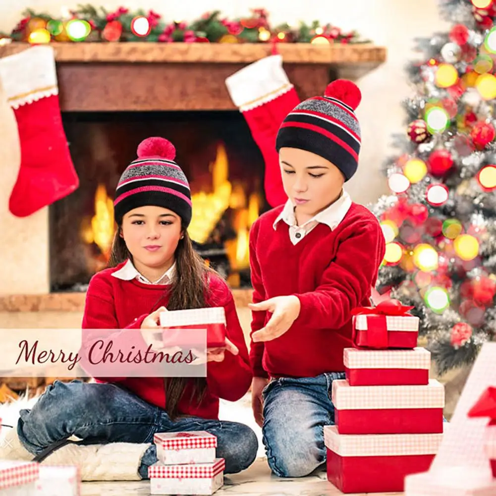 

Cute Fur Ball Hat Gloves for Children Children Hat Glove Set Cozy Winter Kids Hat Gloves Set with Pompom for Weather for Boys