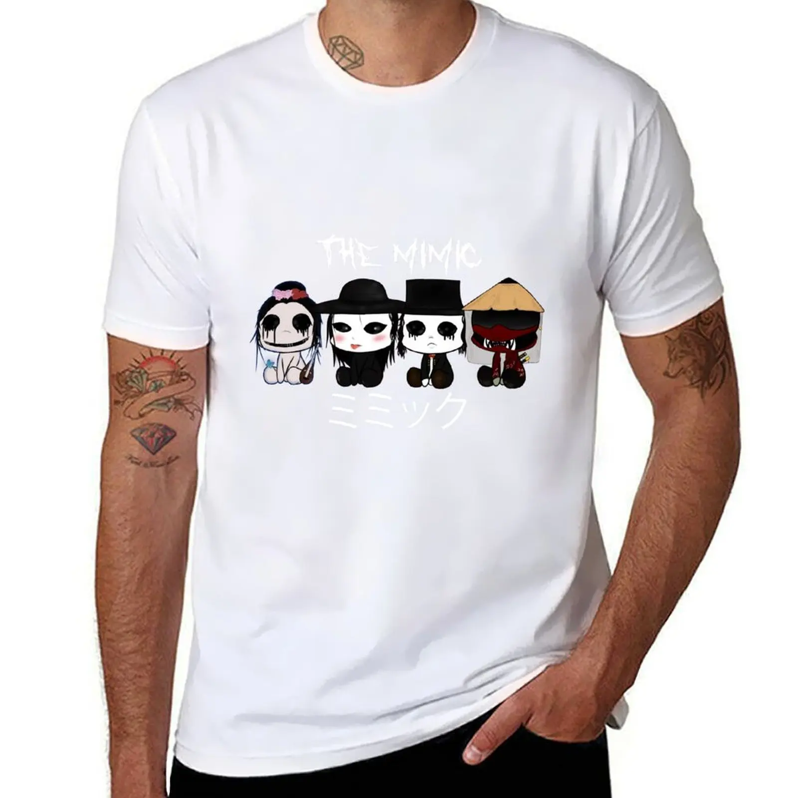 

The Mimic Chibi Baby Characters T-Shirt man t shirt cotton high quality t shirts for man pack white T-Shirt