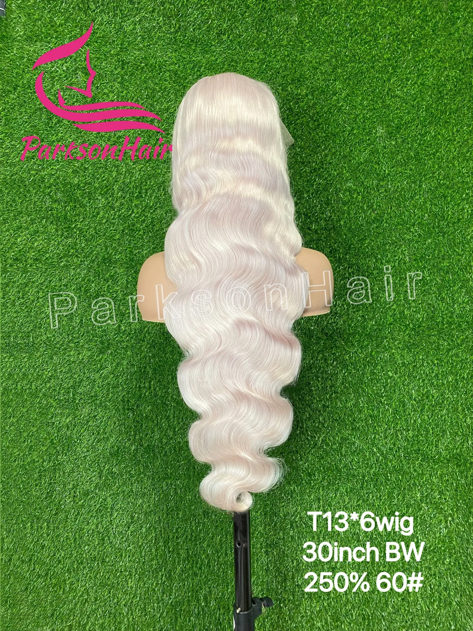 الجسم موجة 13X6 البلاتين الدانتيل الجبهة الباروكات 100% شعر الإنسان الرماد شقراء الملونة خصلات الشعر المستعار الإنسان # 60 باروكة بدانتيل أمامي للنساء 250%