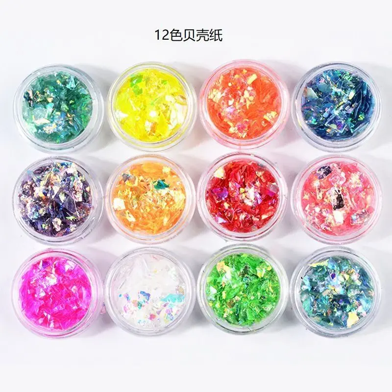 Nail 15 Color Glitter Laser Powder Diamond Shaped Circular Sparkly Fine Glitter for Crafting Glitter Powder Arts Crafts Rainbow