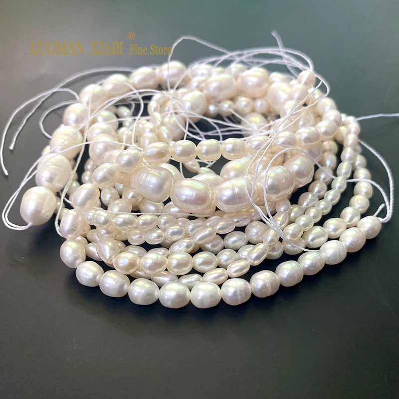 3-11MM 1pack Natural Rice Shape Freshwater Pearls Loose Spacer Beads for Jewelry Making Diy Bracelet Earrings Accessories Charms