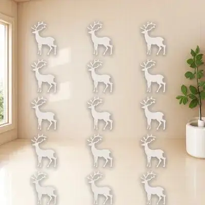 

15Pcs Wood Elk Slices Natural Finish Lightweight Decorative Pieces for DIY Home Decors Party Supplies Wall Hanging Pendents DIY