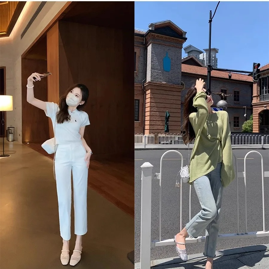 2024 donne francesi punta quadrata scava fuori maglia tacco basso mezze pantofole ragazza moda estate sandalo Sexy