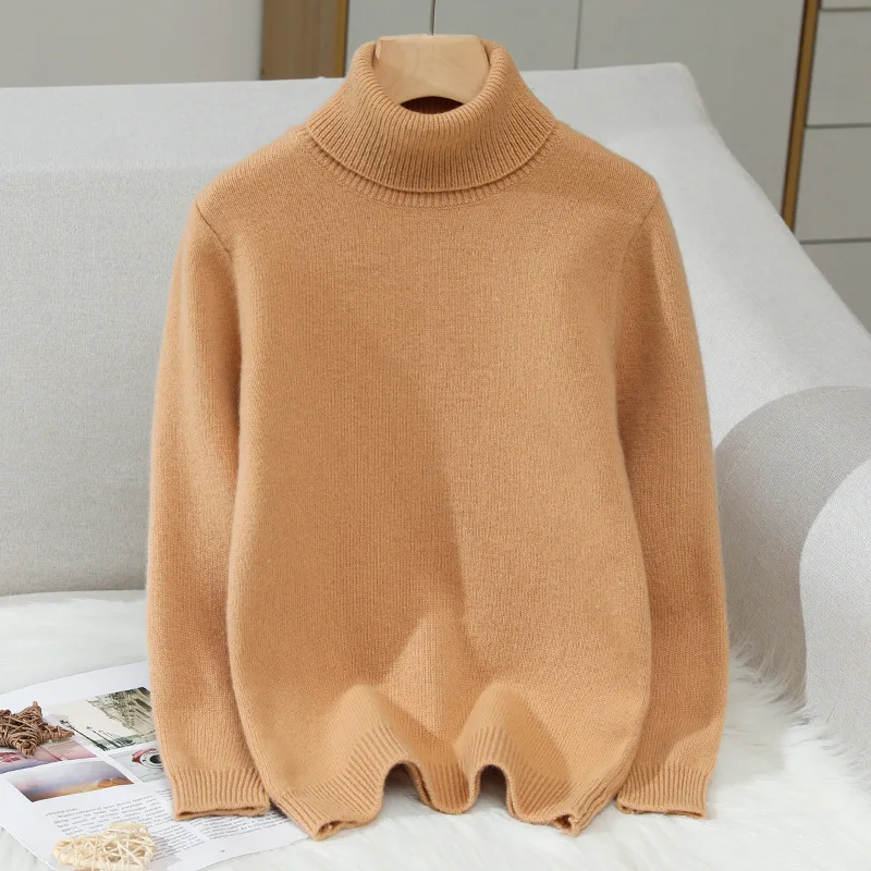 children 100% Wool Turtleneck Sweater Girls Solid Wool Undershirt Winter Warm Pullover Sweater boys cashmere adolescent Sweater