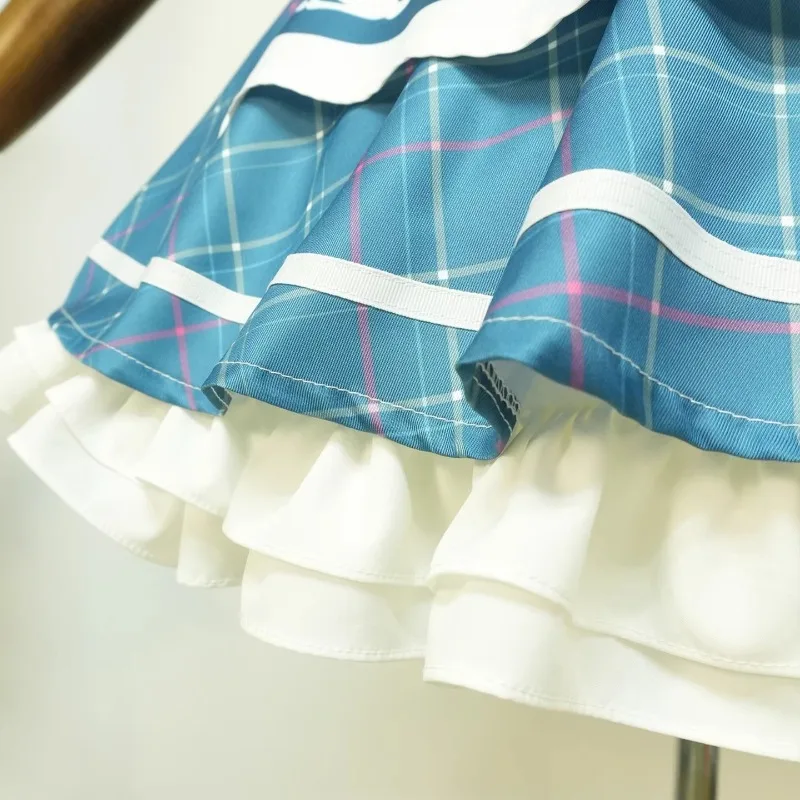 Kostium Cosplay Amiya z gry Arknights, sukienka, fartuch, peruka, uszy, pełny zestaw dla kobiet, na Halloween, karnawał, imprezę, strój do odgrywania ról Ark.