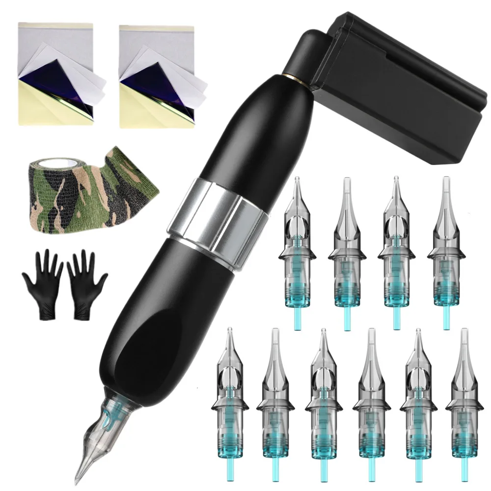 

Tattoo Kit Rotating All-in-one Machine Set, Professional Tattoo Equipment Suitable for Beginners Motor Tattoo Pen Set,