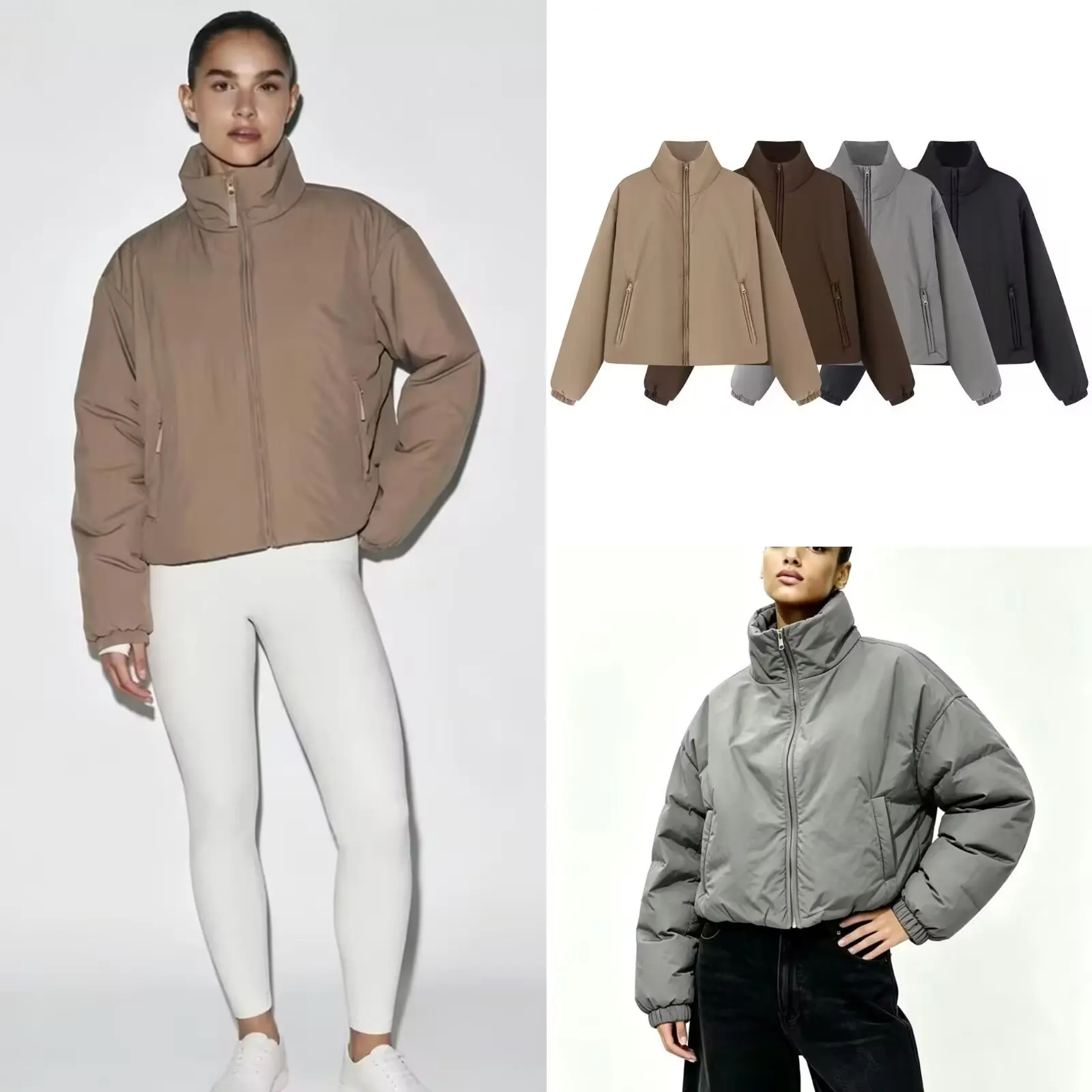 Early Autumn New Arrival Women's Fashion Sportswear Cotton Lined Jacket Versatile Stylish Short Outerwear Polyester Fiber