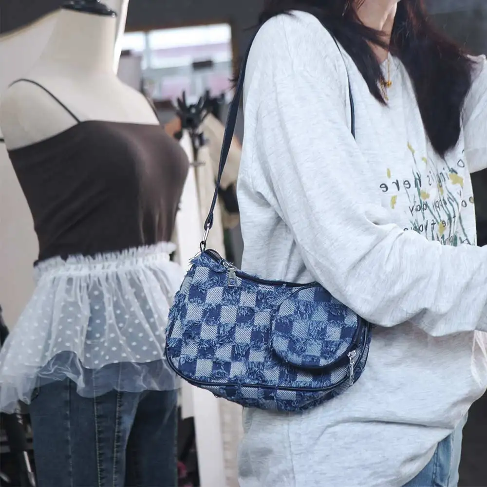 

Модная новая дизайнерская джинсовая сумка подмышки с кисточками, винтажная сумка на одно плечо Y2k Star, женская сумка