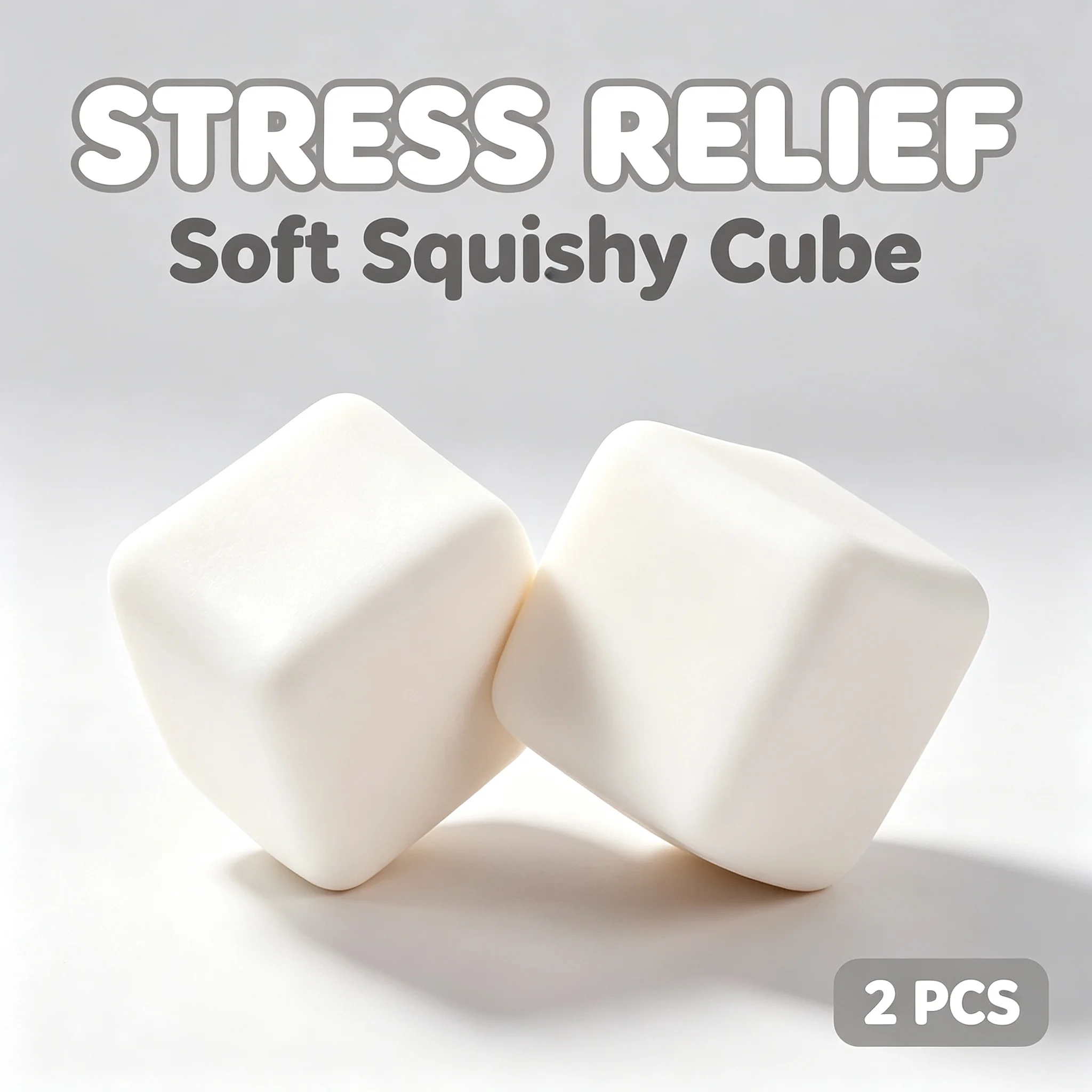 

2 Squeeze Toys - Soft Slow Rebound Tofu Cubes, Pure White Handmade Relaxation Toys, Perfect Gift for Creative Birthday Pies, Relaxation Toys | Fun Design | Soft Texture