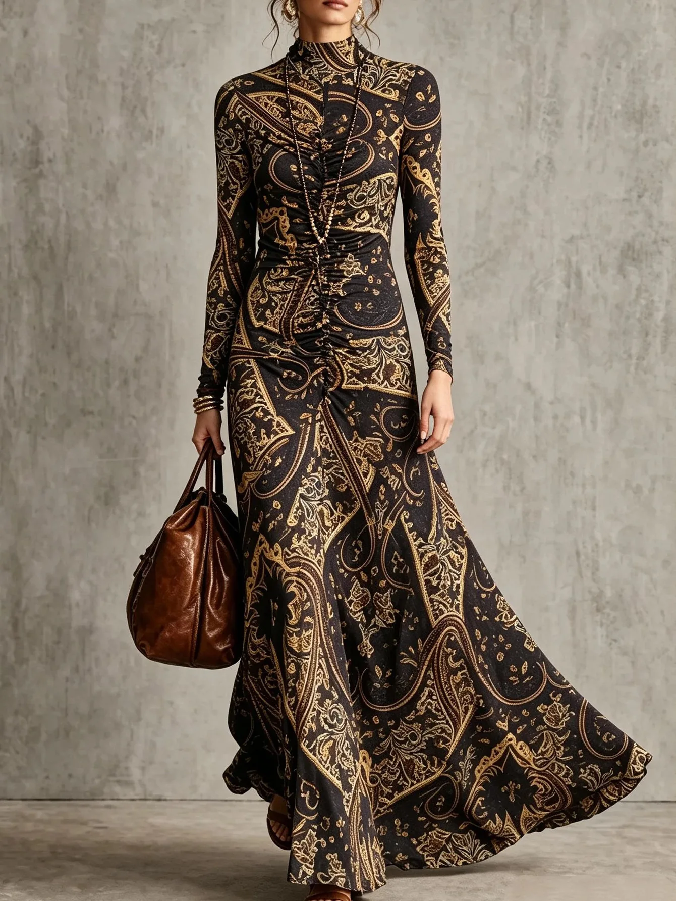 Wedding Dress - Vestido largo con estampado paisley de