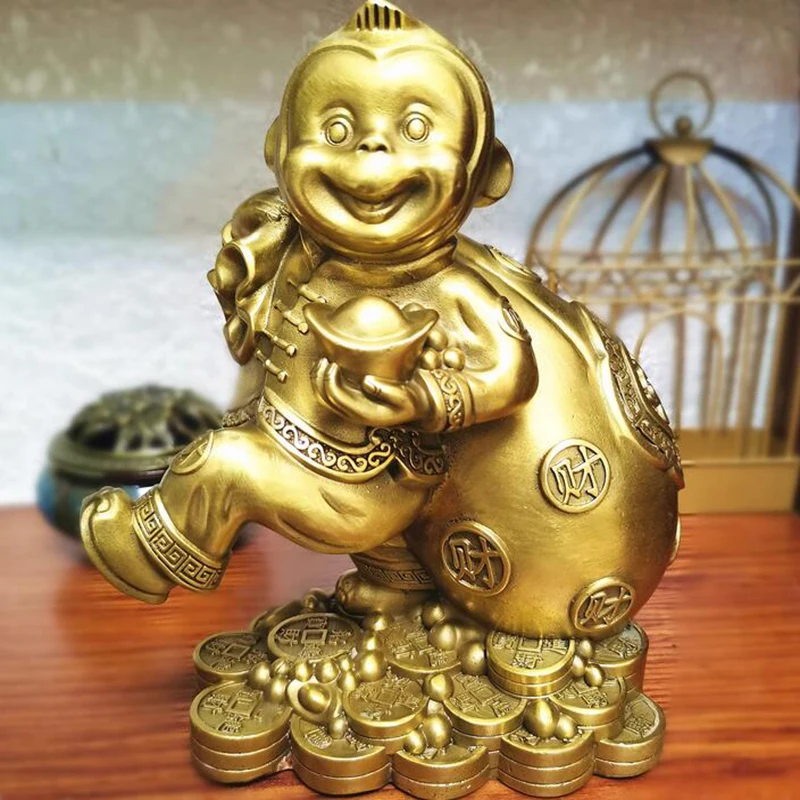 Bronze Monkey Shui Mascot Twelve Zodiac Decoration