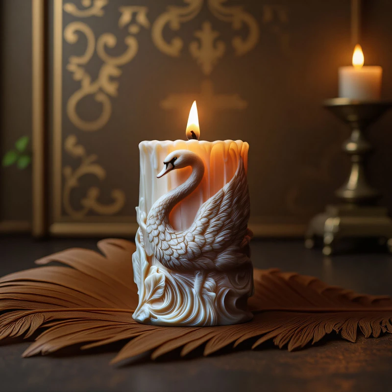 

3D лебедь колонна аромат силиконовая форма для свечей DIY лебедь резьба искусство ручной работы аромат смола мыло гипсовая форма домашний декор