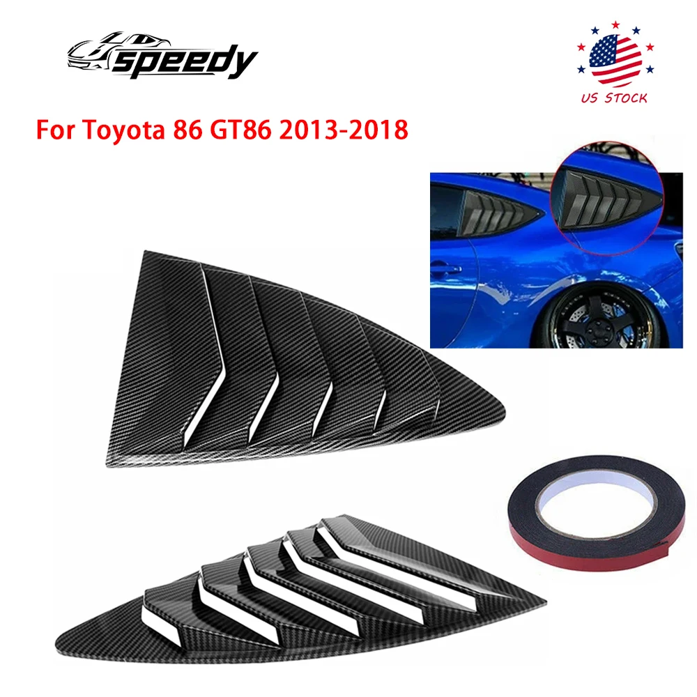 2 pcs Rear Quarter Window Louvers Spoiler Panel For Toyota 86 GT86 2013-2018 For Scion FRS For Subaru BRZ Decoration Cover