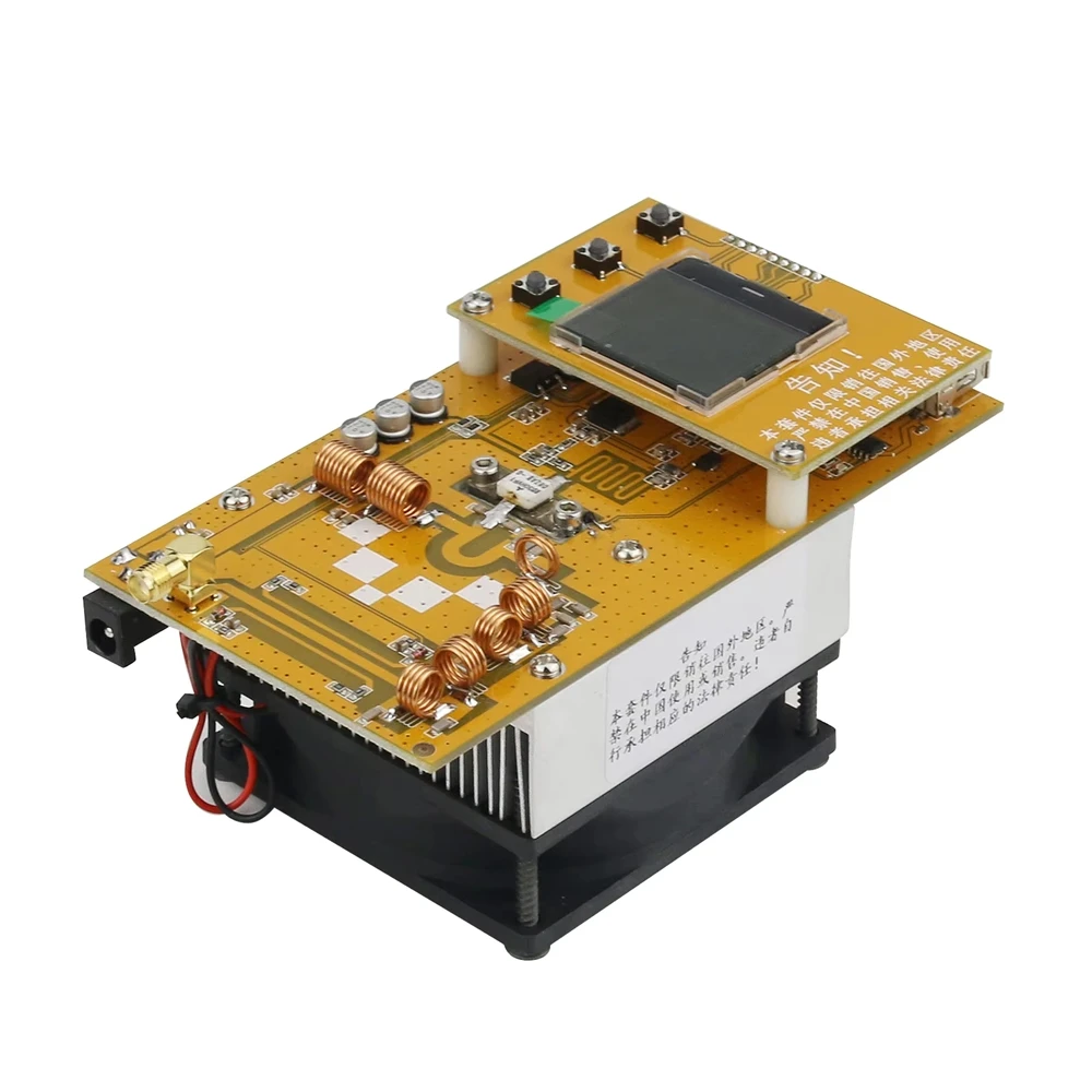 30W PLL FM Stereo Transmitter 76MHz-108MHz Digital Radio with LED Screen Input DC12V-13.8V