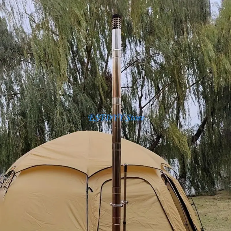 G6DE – ensemble d'accessoires cheminée Camping Type lourd, débit réglable, Construction en acier inoxydable, essentiel