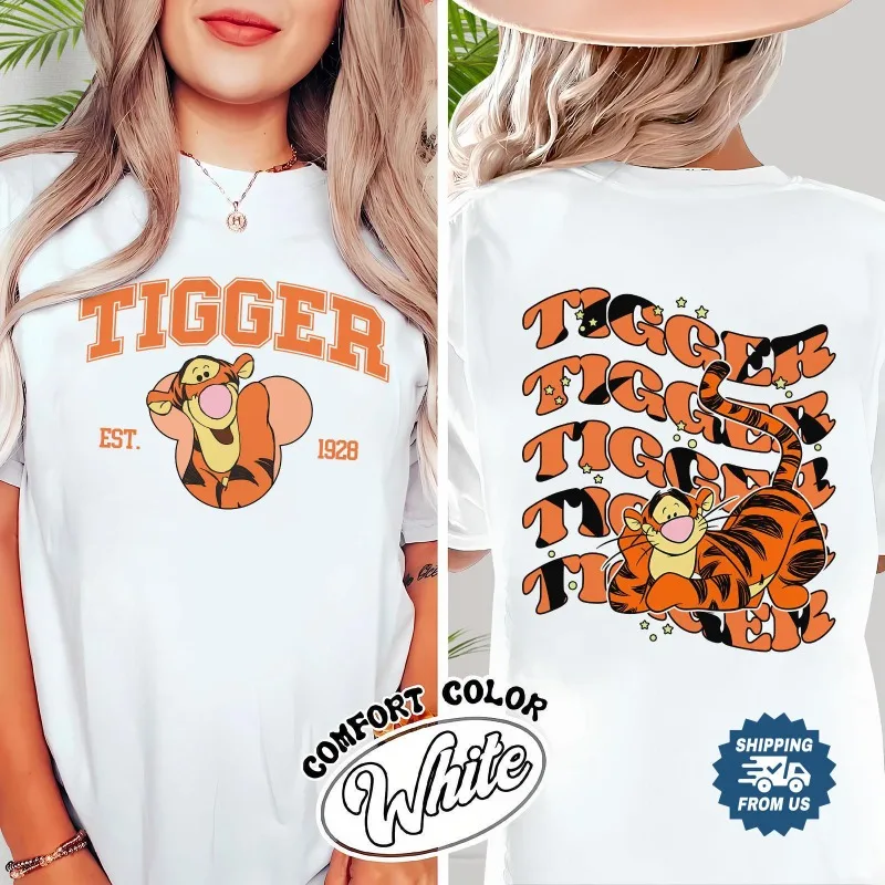 T-shirt Disney Tigger, T-shirt Winnie The Pooh pour femmes, vêtements de rue décontractés et à la mode pour hommes et femmes, nouvel été