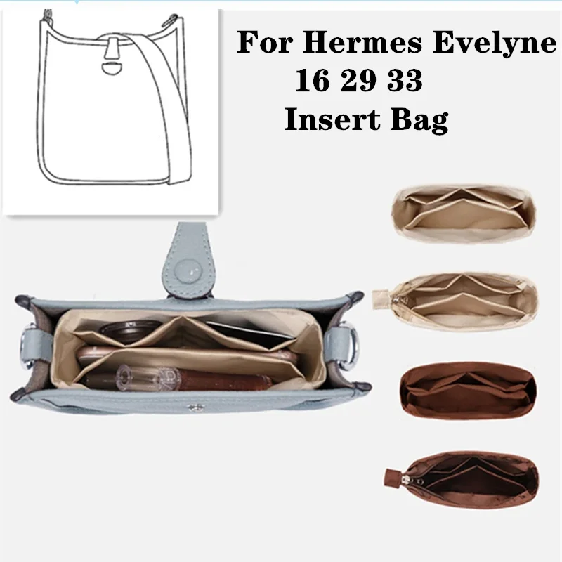 Bag Organizer Nylon Liner Pocket For Hermes Evelyne 16 29 33 Bags Ultra Light Waterproof Lining Storage Sorting Bag Inner Part