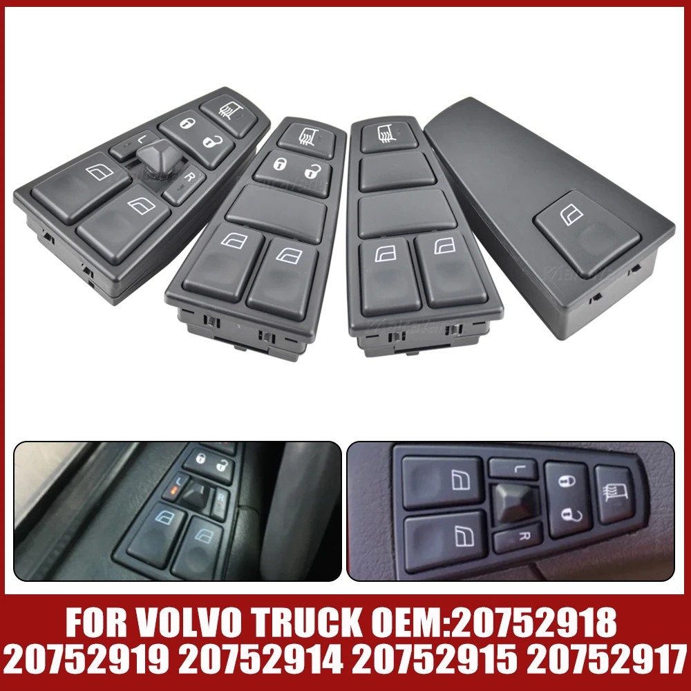 Electric Master Power Window Lifter Control Switch Regulator Button For Volvo Truck FH12 20752918 20752919 20752917