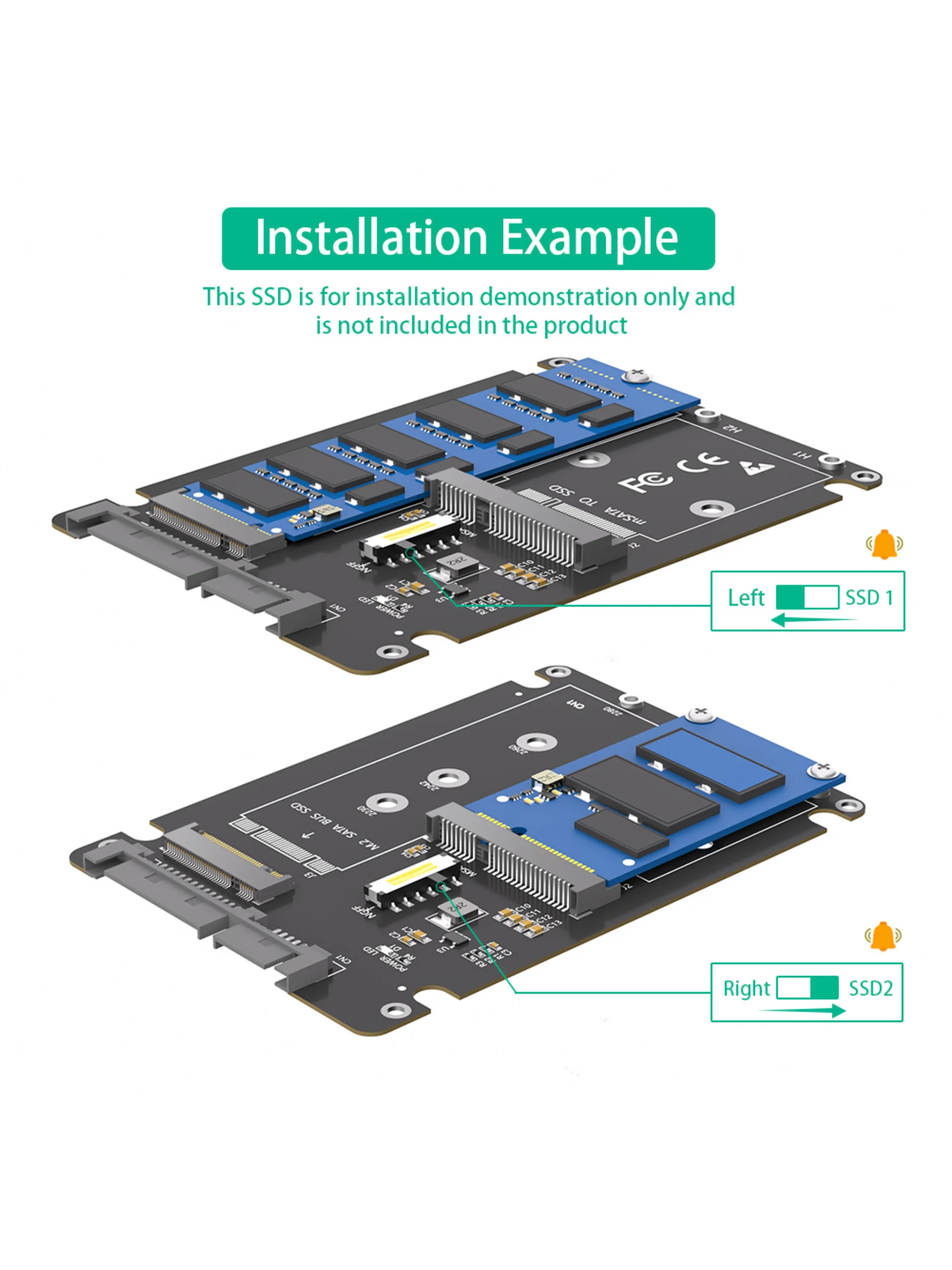 Plastic ssd Enclosure 2 in 1 Combine M.2 NGFF key B & mSATA SSD To  2.5 SATA3 Adapter