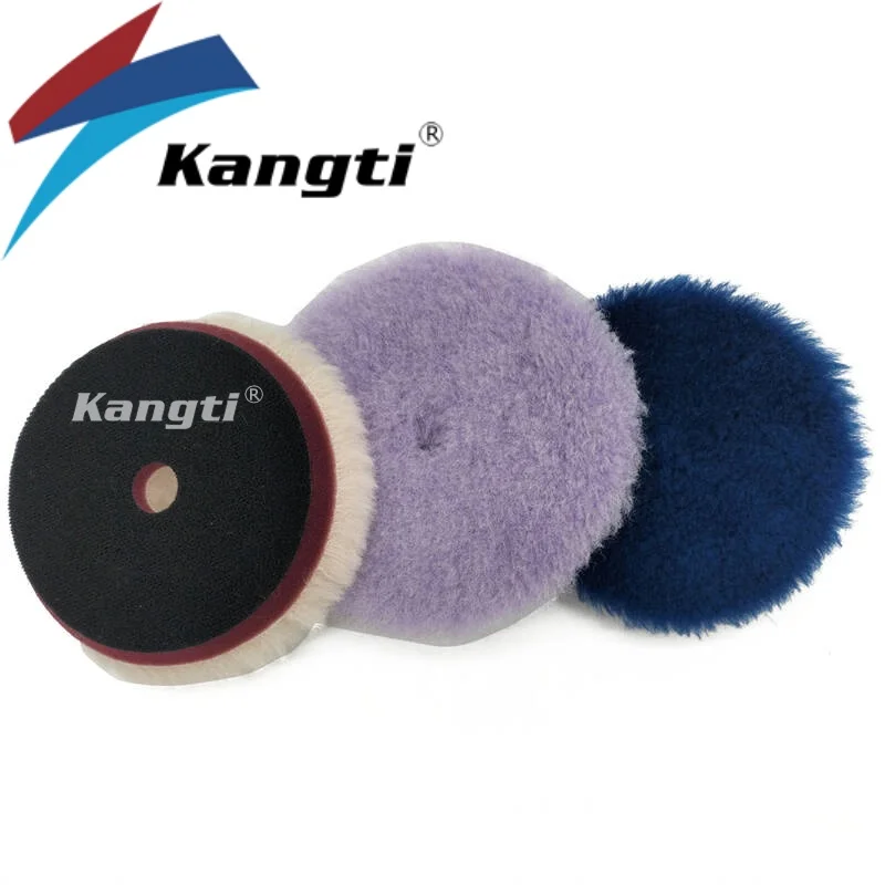 

Kangti 3"(80mm)/5"(125mm)/6"(150mm) Purple Beige Orange Wool High Density Lambs Polishing Pad for RO/DA Polisher