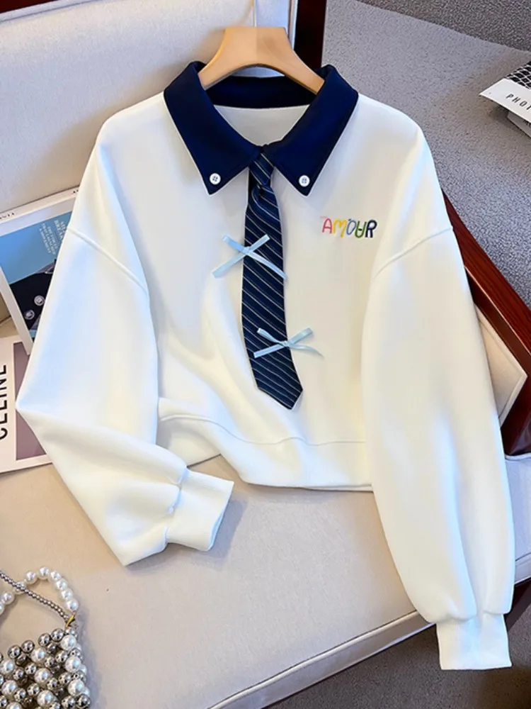 

Женская толстовка для колледжа Sle Ne Loose Fit, осеннее новое поступление, дизайн Self-Kept, длинный свек, удобный для поездок на работу