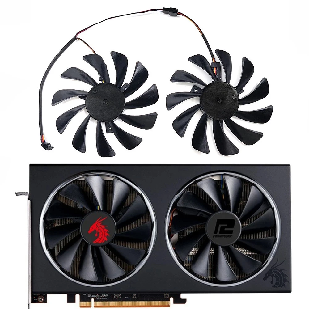 

95MM RX 5600 5700 XT GPU Cooler Fan，For PowerColor Red Dragon RX 5700 5700XT RX 5600 XT Graphics Card Cooling Fan