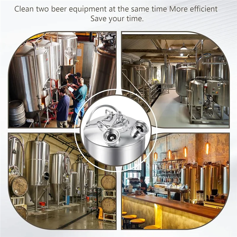 

AT19-очиститель пивных линий, бочонок для чистки из нержавеющей стали емкостью 2,5 галлона/10 л с 2 динамиками D, набор для чистки Kegerator