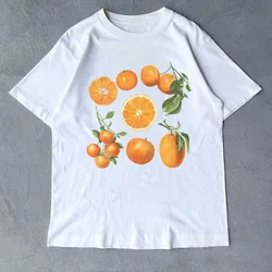 Orange Fruit Shirt Cottagecore Clothing Oranges Tee Orange Lover Gift Fruits Shirt Summer Aesthetic Cotton Shirts Citrus TShirt