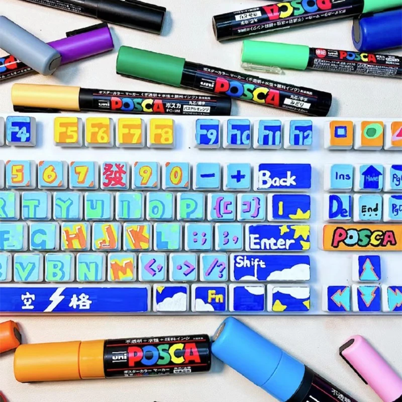 POSCA Acrylic Markers Organized in Bags, 0.7-2.5mm School Coloring Pens, Handy Original Japanese Professional Art Paint Supplies