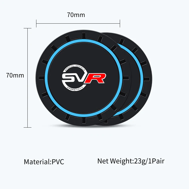 2Pcs Car Silicone Coaster Anti-Slip Water Cup Drink Mat For Jaguar SVR XF XJ XE S-Type F-Type X-Type F-Pace I-Pace E-Pace XFR XK