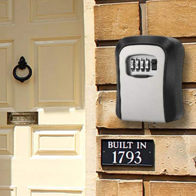 4-digit Combination Security Lock No Key Required Wall Mounted Key Lock Box for Home, Office, Organizer KeyConfidential Storage
