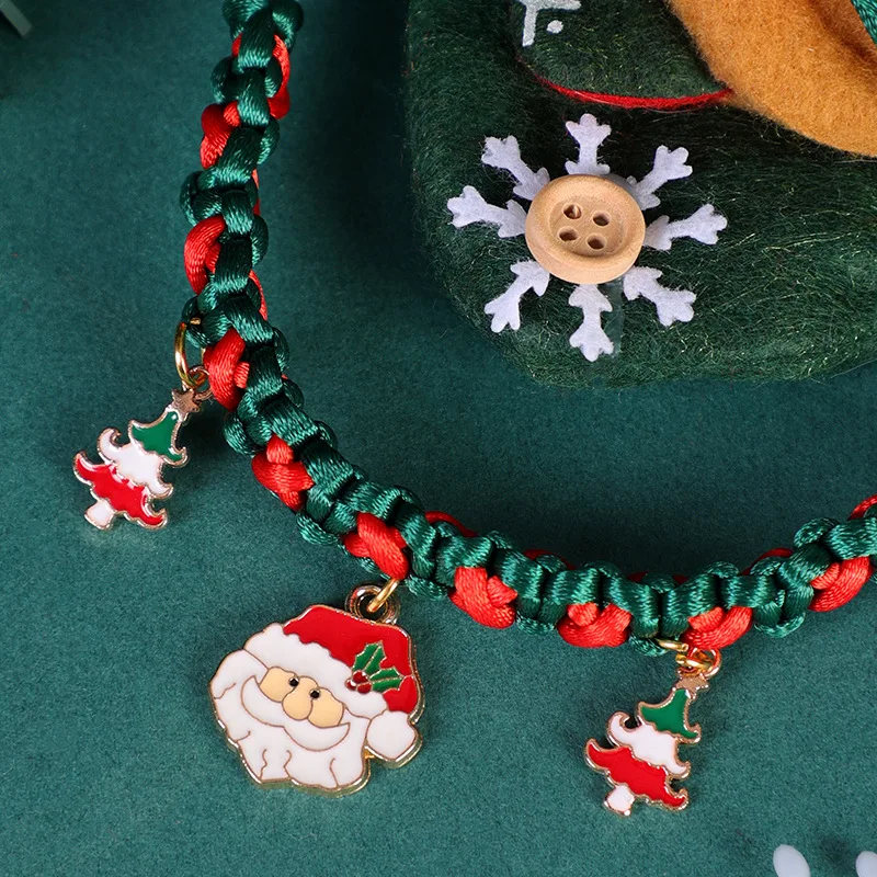 

Snowflake Christmas Collars for Dogs and Cats, Adjustable Pet Collars, Handmade Diy Pet Knitting, Lead Rope, Pet Supplies