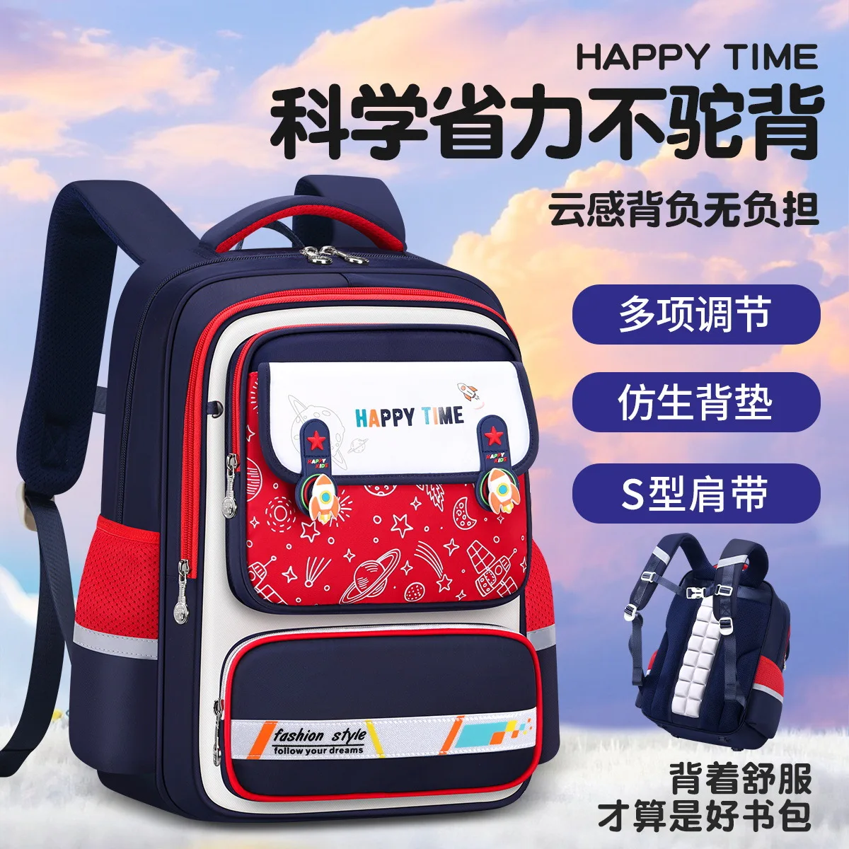 

Рюкзак для начальной школы в британском стиле, эргономичный рюкзак большой вместимости для детей, легкая школьная сумка для мальчиков и девочек