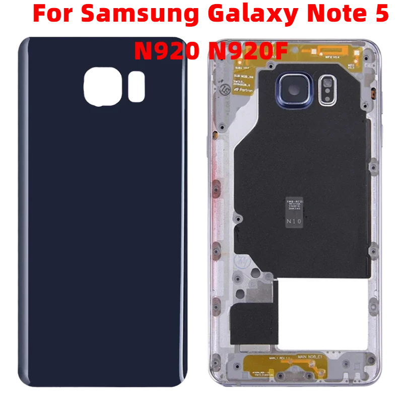 New Note5 Metal Frame For Samsung Galaxy Note 5 N920 N920F Middle Frame Plate Housing Case Chassis Bezel With Side Buttons Lens