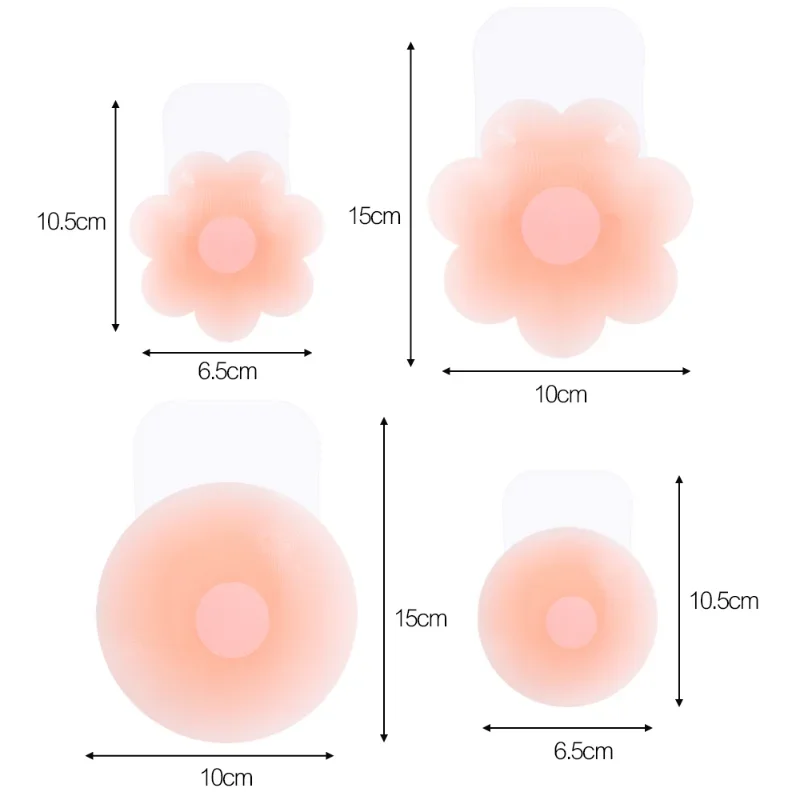 2 pçs silicone capa de mamilo levantar sutiã adesivo invisível sutiã peito pastoso feminino pétalas de peito reutilizáveis sutiãs sem alças