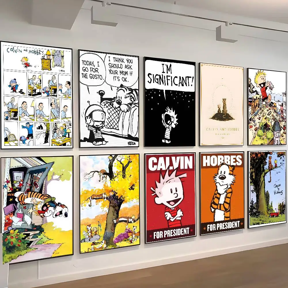 C-Calvin-And-Hobbes Wholesome-Nostalgic Classic Vintage Posters Vintage Room Home Bar Cafe Decor Nordic Home Decor