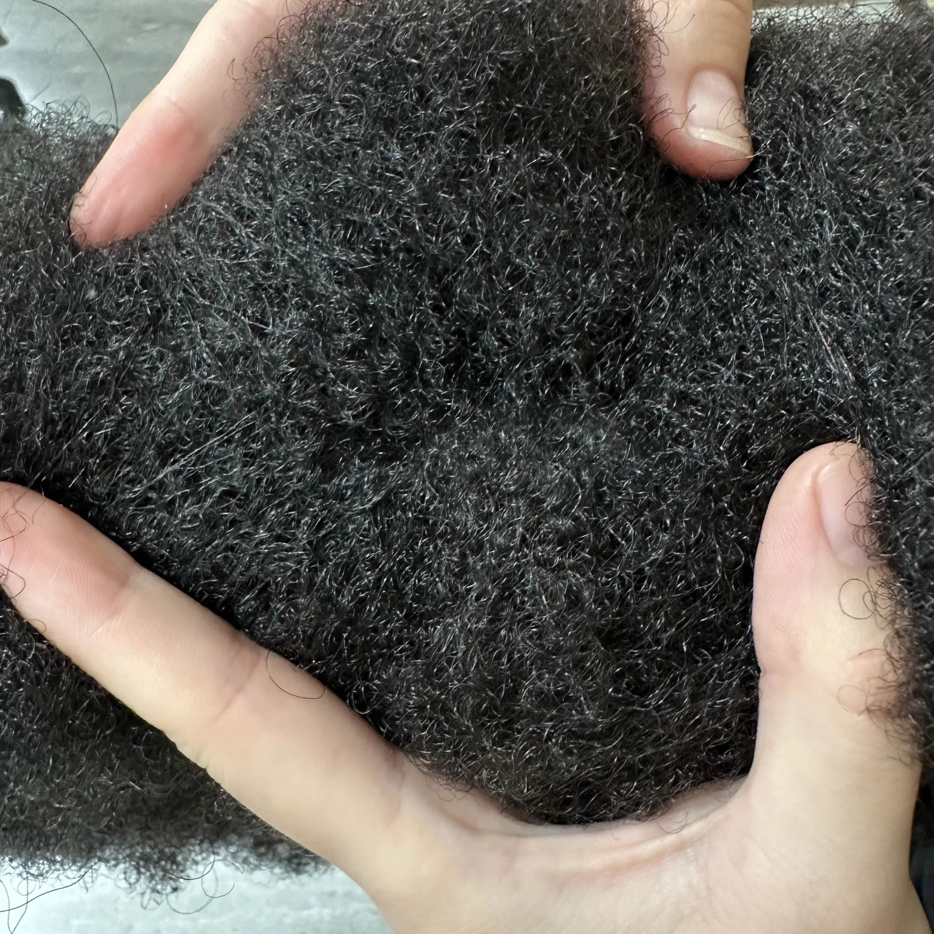 4mm 6mm Afro Culry Schwarz Männer Haut PU Basis Haar Ersatz Langlebig Dünne Haut Injiziert Pu Männer Toupet indisches Remy 100% Echthaar