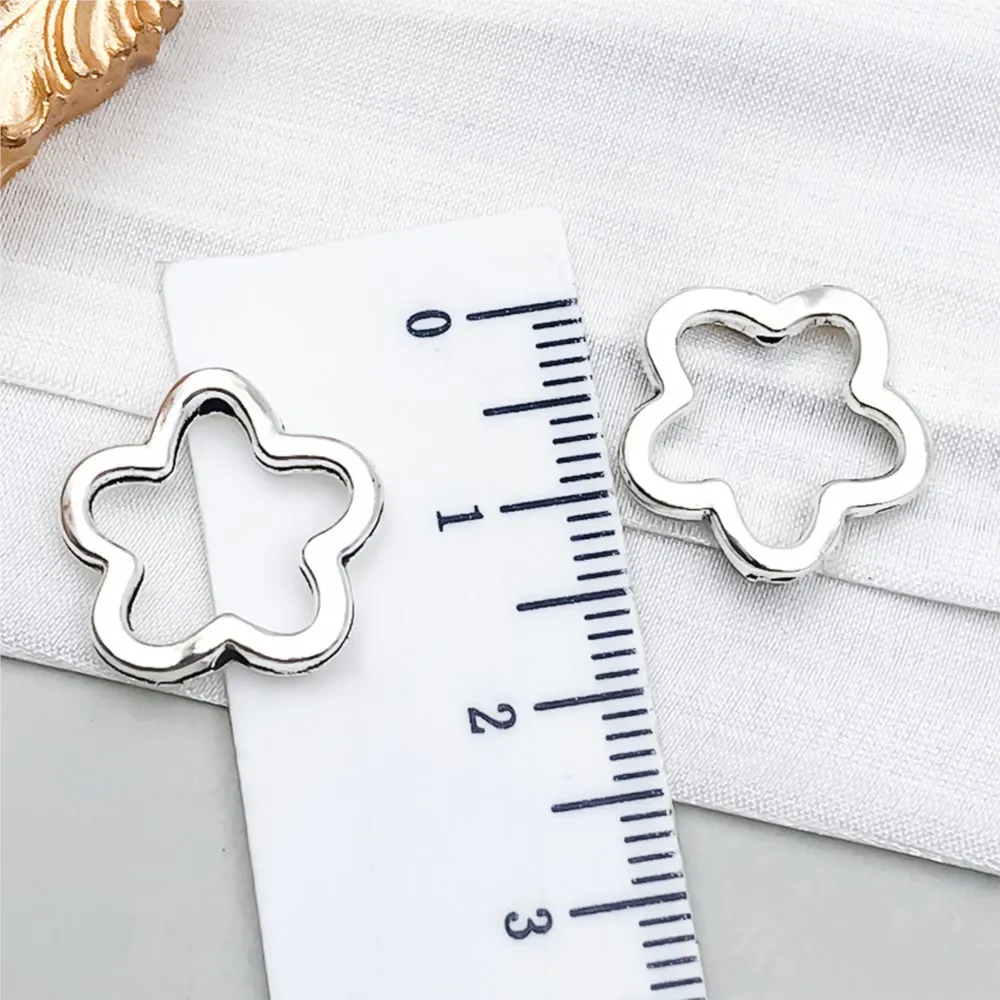 50pcs Star Bead Frames Double Hole Frames for DIY Jewellery Making