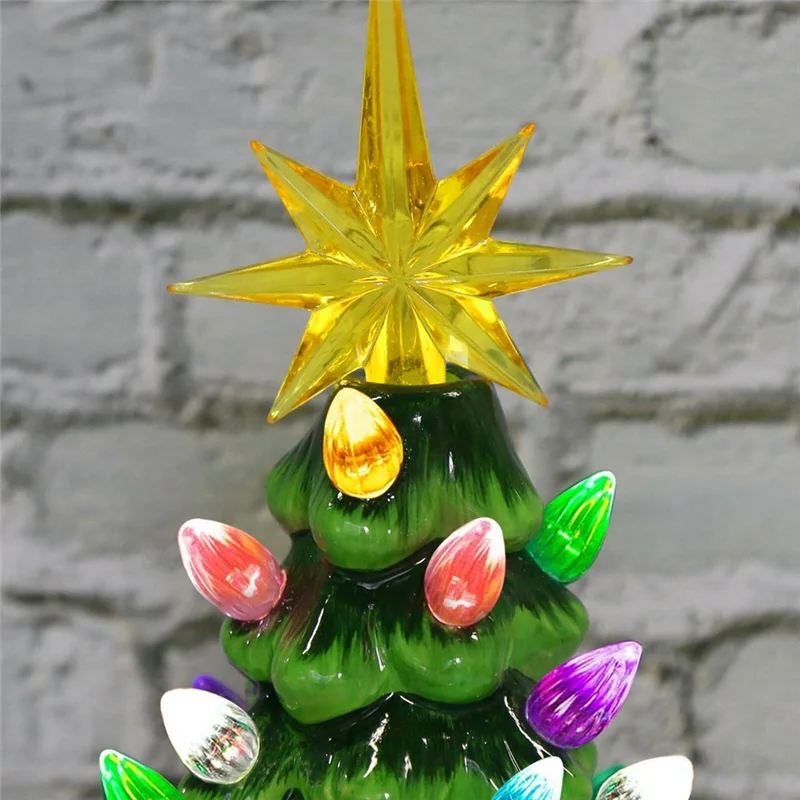 

F-T Small Mini Holiday Decor Gnomes Christmas - 6.2Inch Lighted Up Gnomes Christmas Tree With Multicolored Lights