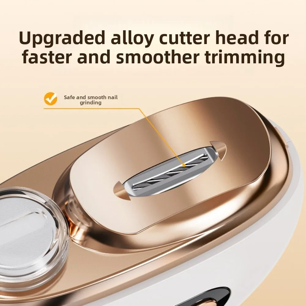 

Электрический триммер для ногтей 2-в-1 с 3-ступенчатой регулировкой скорости, защитой от защемления, автоматической функцией обрезки и полировки, многофункциональный