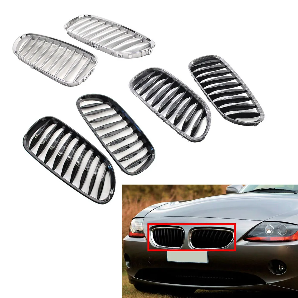 1 Pair Front Bumper Kidney Grille For BMW Z4 E85 E86 Coupe Convertible 2003-2008