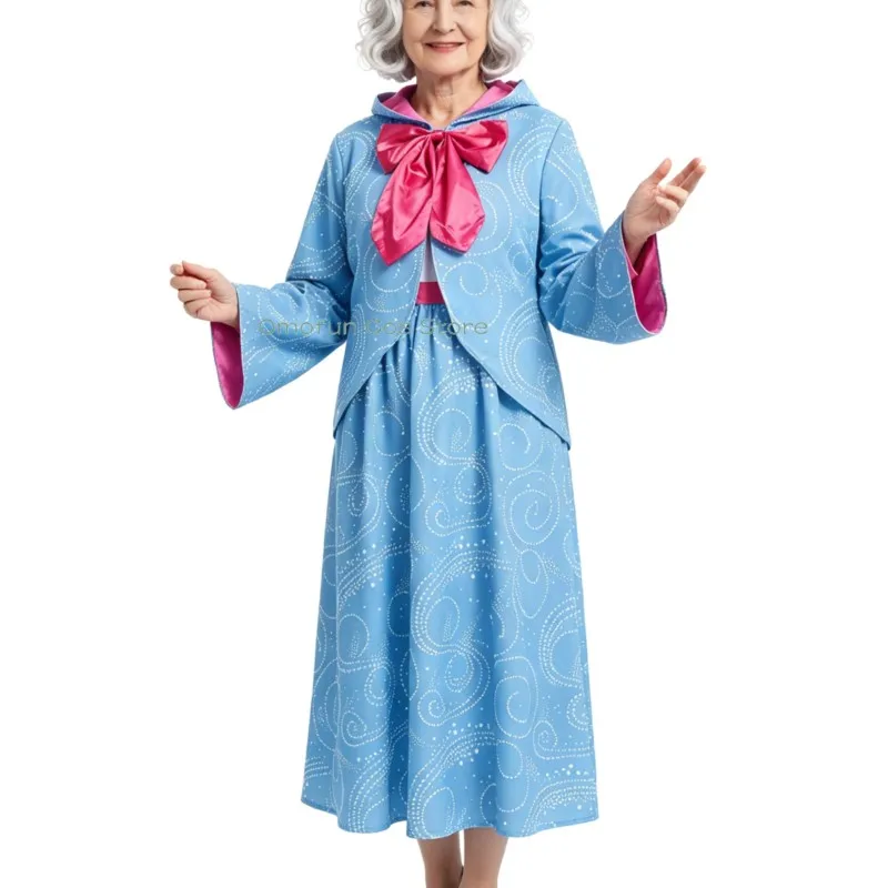 Adult Fairy Godmother Cosplay Outfit CinderellLa Themed Party Costume Halloween Stage Show Women Roleplay Dress up Masquerade