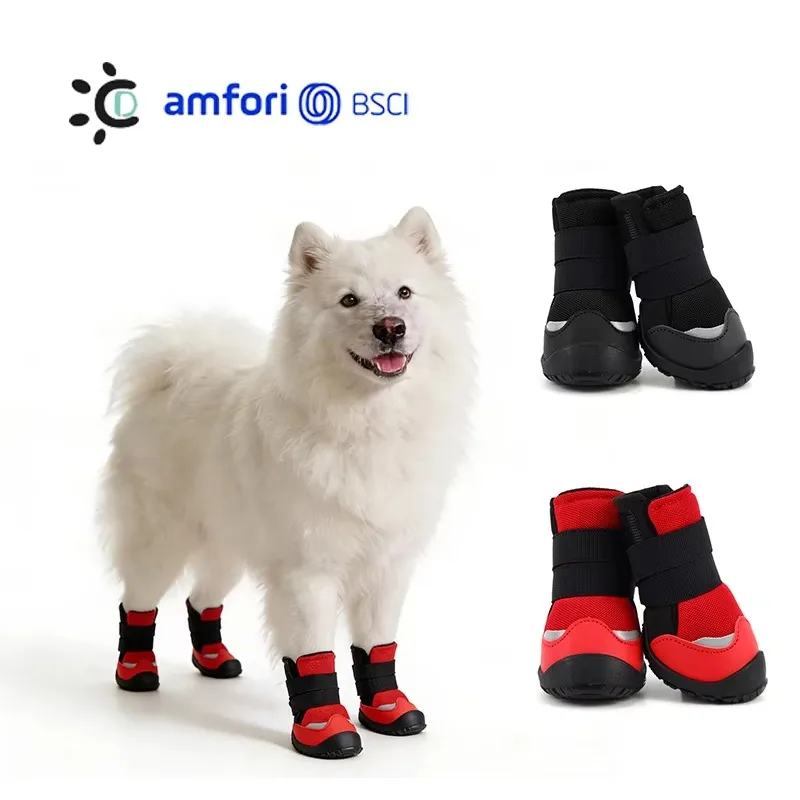 High Quality Anti- slip Dog Shoes Waterproof Adjustable for Hot Pavement Hiking Dog Pet Shoes for Dogs OEM ODM Rubber Sole
