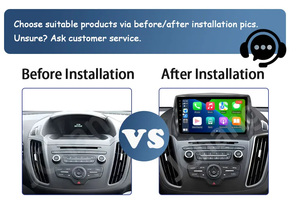 Android 15 Head Unit QLED Radio für Ford C-MAX Kuga 2 Escape 3 2012 - 2019 Android Auto Multimedia Player GPS Navigation Carplay – Detail 2